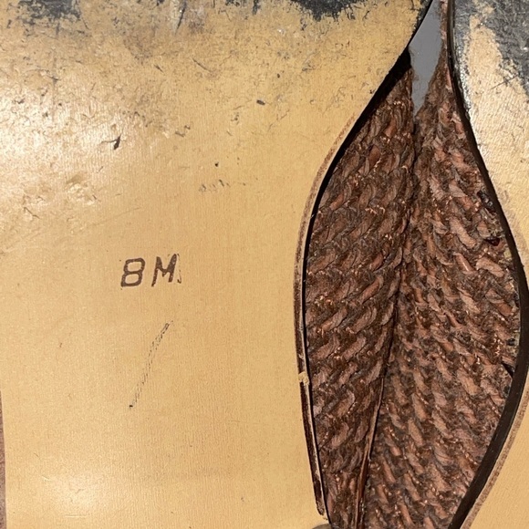 ENZO Angiolini Women's Slides Size 8M Brown Leather Weave Design Slip On - Picture 7 of 9